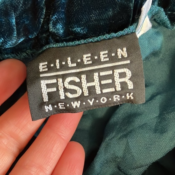Eileen Fisher Vintage Blue Teal Velvet Wrap Skirt - Picture 9 of 10